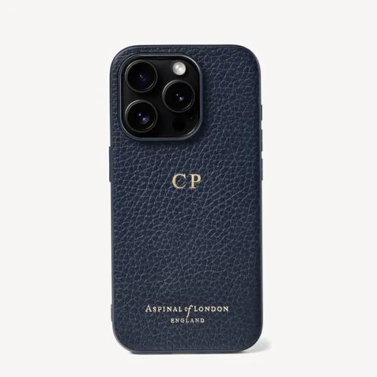 IPhone 15 Pro Case Navy Pebble Men Aspinal Of London Business Essentials