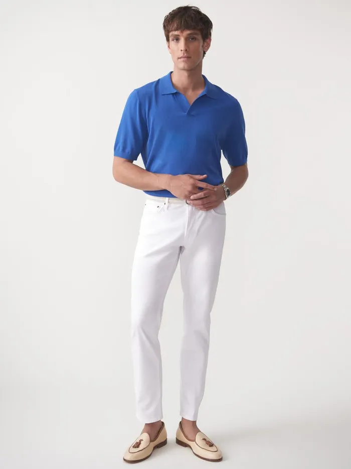 JMclaughlin Amalfi Short Sleeve Polo Blue Men Polos