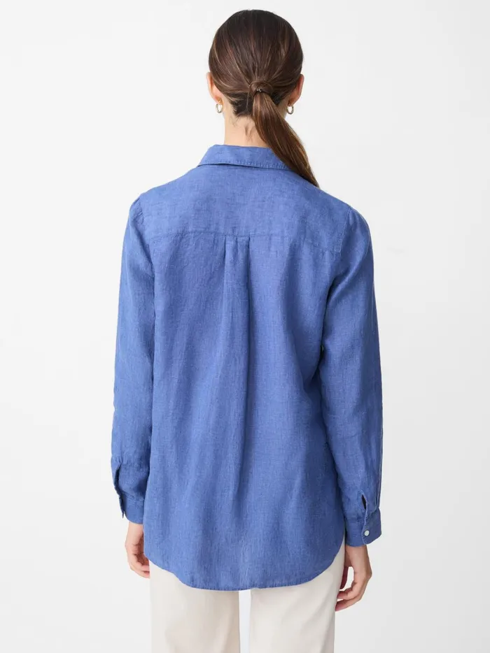 JMclaughlin Britt Linen Shirt Dark Chambray Women Shirts and Tops JMclaughlin Britt Linen Shirt Dark Chambray Women Shirts and Tops