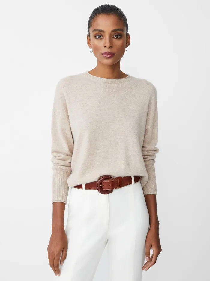 JMclaughlin Caitie Cashmere Sweater Heather Oatmeal Women Sweaters JMclaughlin Caitie Cashmere Sweater Heather Oatmeal Women Sweaters