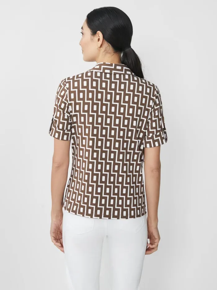 JMclaughlin Cornelia Shirt In City Windows Brownoff White Women Shirts and Tops JMclaughlin Cornelia Shirt In City Windows Brownoff White Women Shirts and Tops