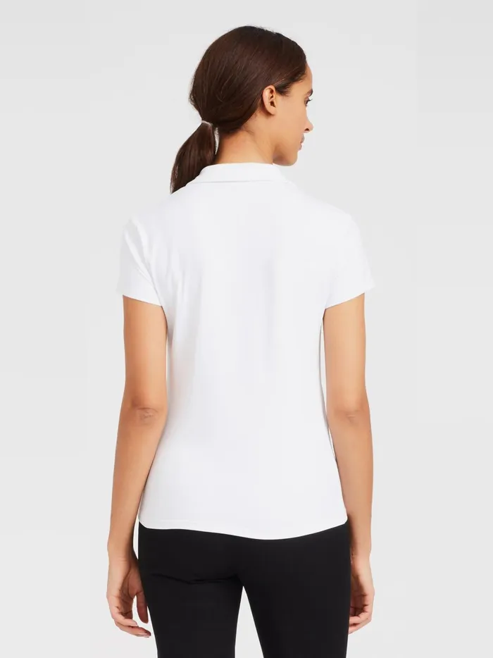 JMclaughlin Court Cap Sleeve Polo White Women Shirts and Tops