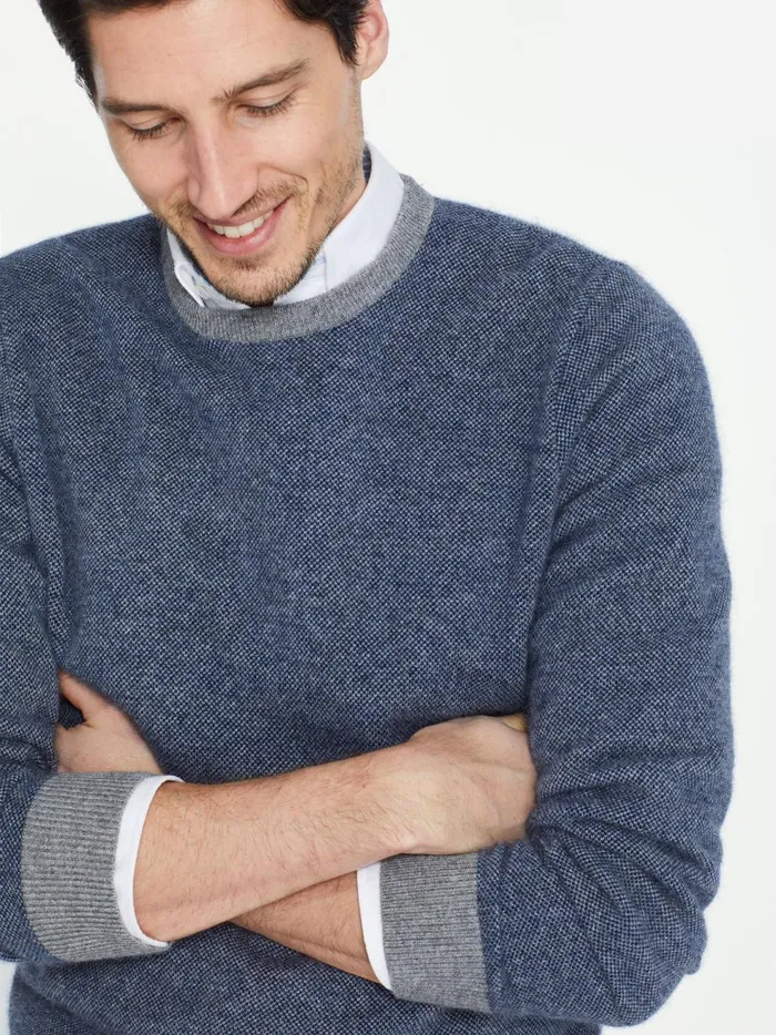 JMclaughlin Dunkeld Sweater Navygray Men Sweaters