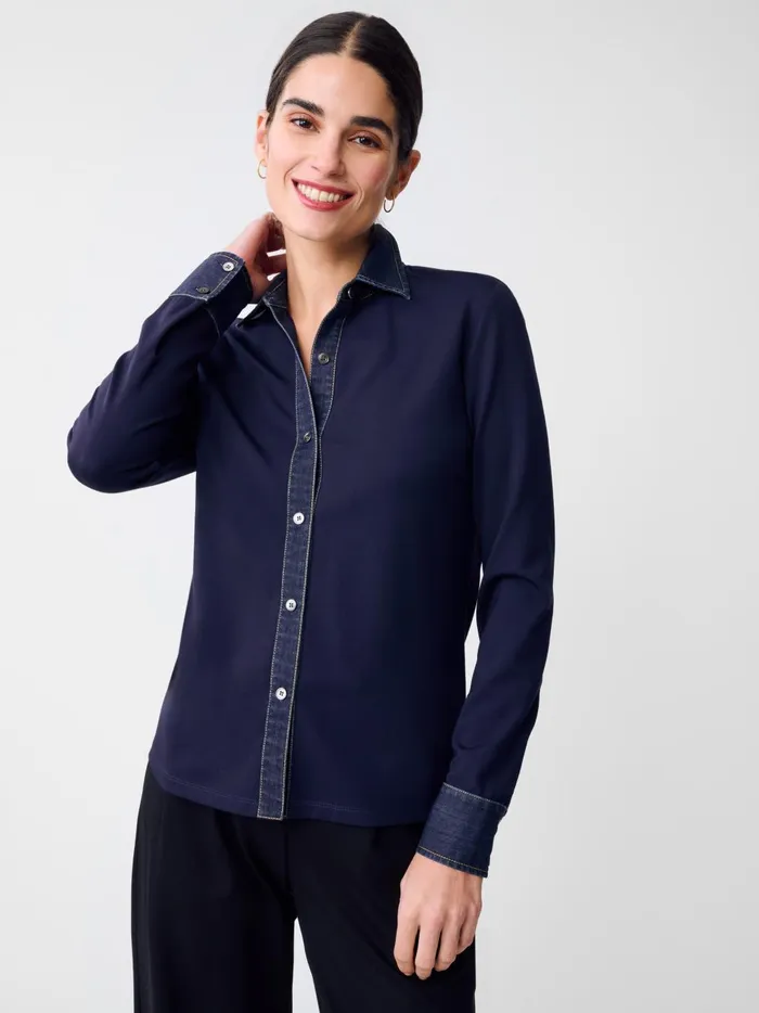 JMclaughlin Joyann Shirt Winter Navy Women Shirts and Tops