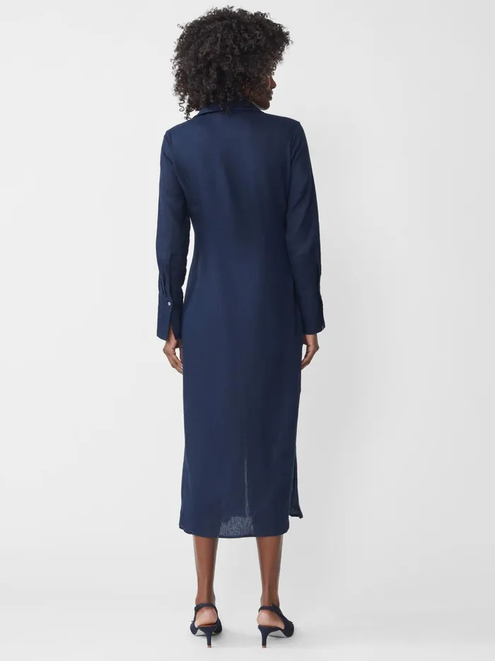JMclaughlin Orla Linen Dress Navy Women Dresses