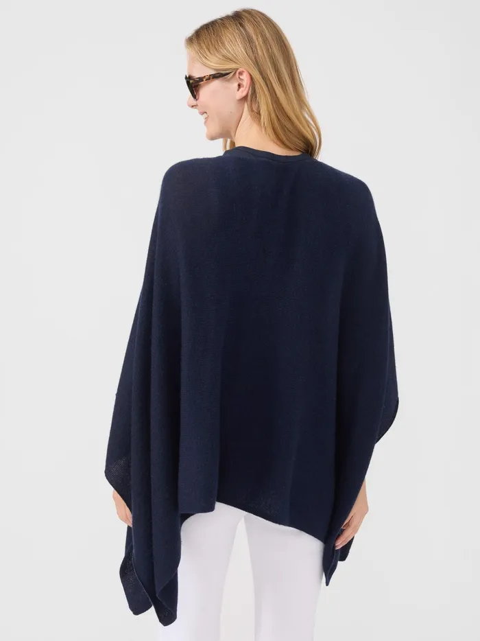 JMclaughlin Rale Cashmere Poncho Navy Women Jackets and Outerwear JMclaughlin Rale Cashmere Poncho Navy Women Jackets and Outerwear