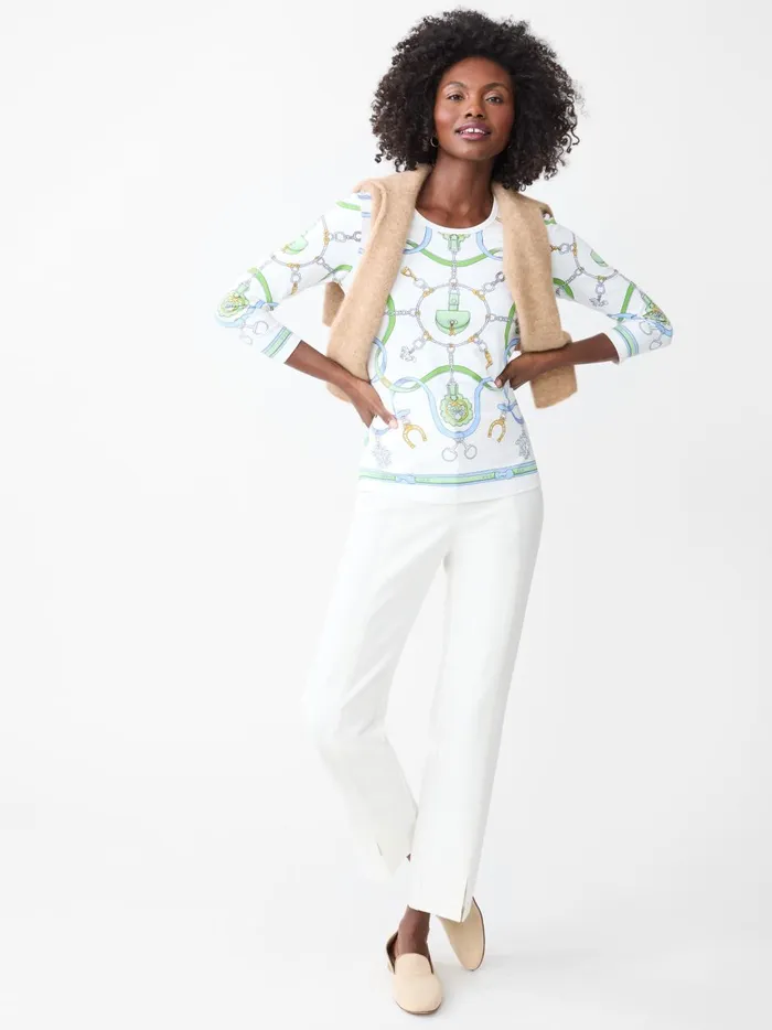JMclaughlin Signature Tee In Fairfax Crest Whitebluegreen Women Shirts and Tops JMclaughlin Signature Tee In Fairfax Crest Whitebluegreen Women Shirts and Tops