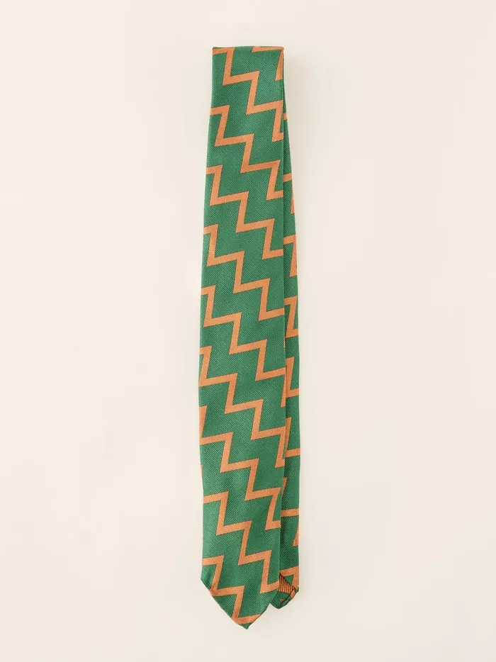 JMclaughlin Silk Tie In Artillery Greenorange Men Ties