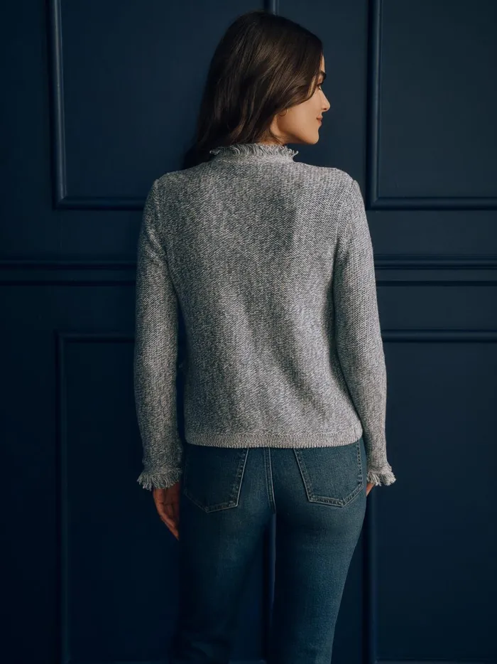 JMclaughlin Simone Cardigan Denimwhite Women Sweaters