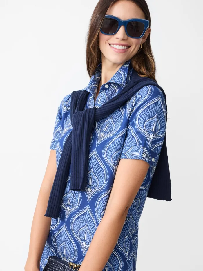 JMclaughlin Teresa Linen Blend Dress In Neo Tangier Geo Bluecornwall Women Dresses JMclaughlin Teresa Linen Blend Dress In Neo Tangier Geo Bluecornwall Women Dresses