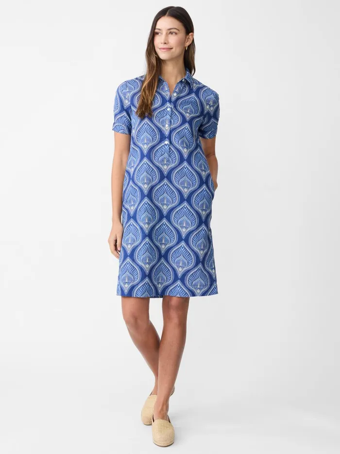 JMclaughlin Teresa Linen Blend Dress In Neo Tangier Geo Bluecornwall Women Dresses JMclaughlin Teresa Linen Blend Dress In Neo Tangier Geo Bluecornwall Women Dresses