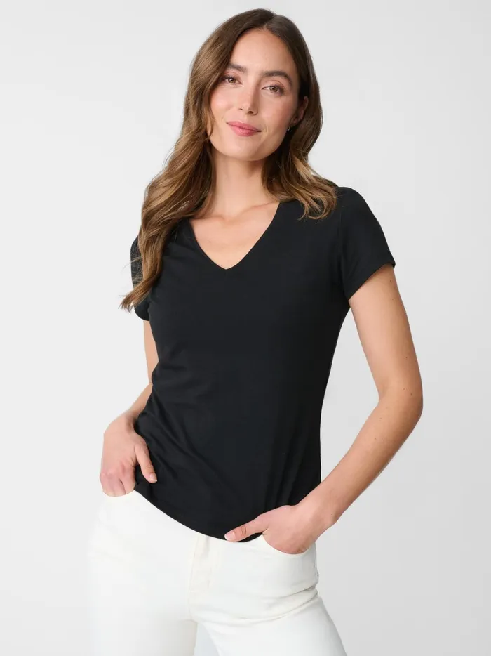 JMclaughlin Terrine Tee Black Women Shirts and Tops