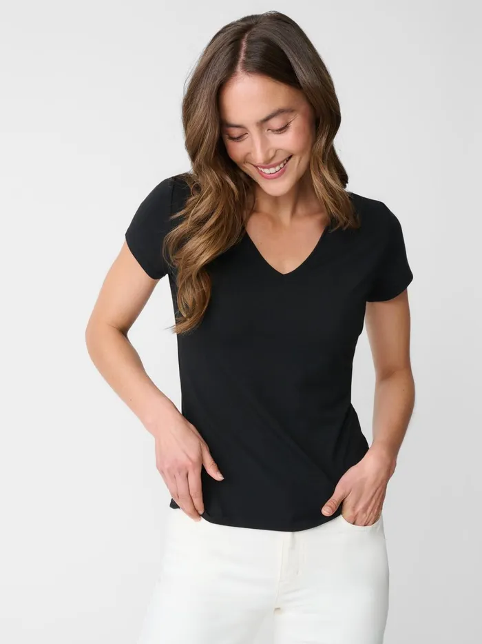 JMclaughlin Terrine Tee Black Women Shirts and Tops
