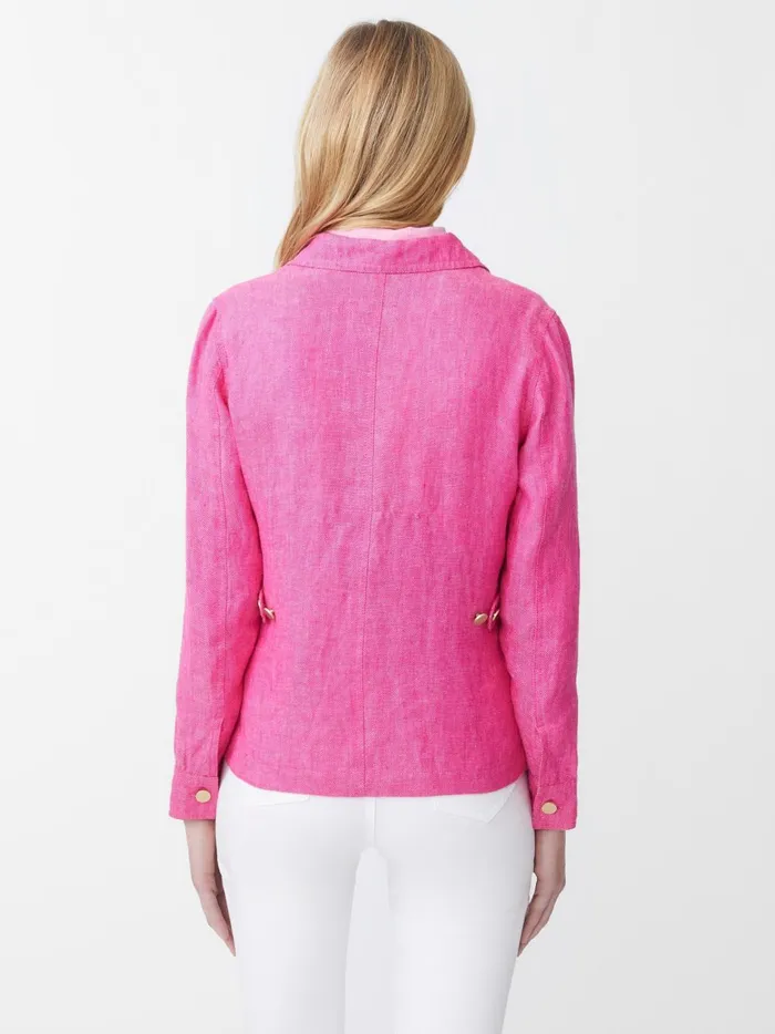 JMclaughlin Willow Linen Jacket Hot Pink Women Jackets and Outerwear JMclaughlin Willow Linen Jacket Hot Pink Women Jackets and Outerwear