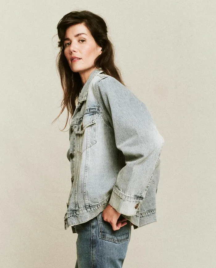 Jackets and Outerwear Women The Great The Slouchy Jean Jacket Derby Wash