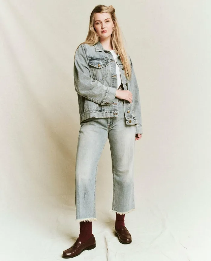 Jackets and Outerwear Women The Great The Slouchy Jean Jacket Derby Wash
