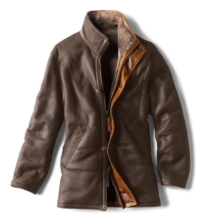 Jackets Men Orvis Worlds Finest Shearling Coat Brown