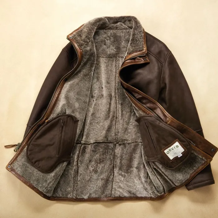 Jackets Men Orvis Worlds Finest Shearling Coat Brown