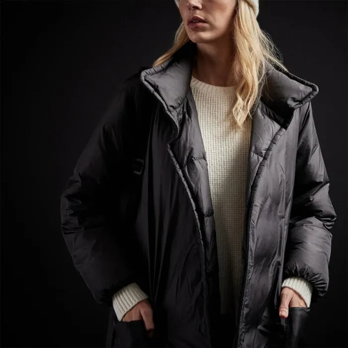 JacketsOuterwear Women James Perse YOSEMITE Down Duvet Coat Black