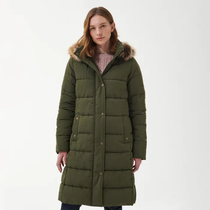 Jackets Women Orvis Barbour Grayling Quilted Parka Olive