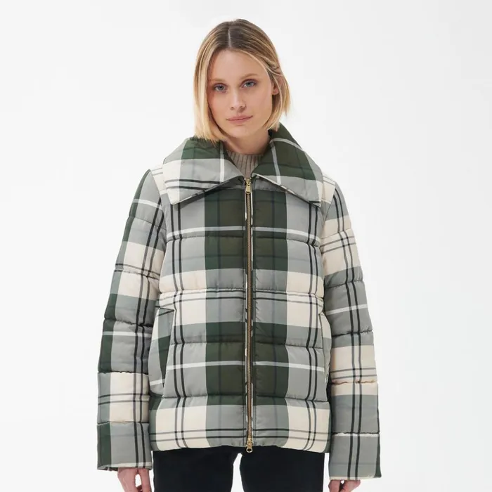 Jackets Women Orvis Barbour Tartan Germain Quilted Jacket Ancient Poplar Tartan