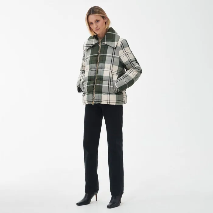 Jackets Women Orvis Barbour Tartan Germain Quilted Jacket Ancient Poplar Tartan