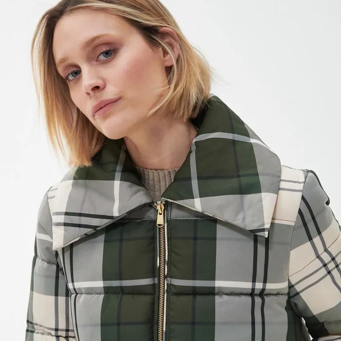 Jackets Women Orvis Barbour Tartan Germain Quilted Jacket Ancient Poplar Tartan