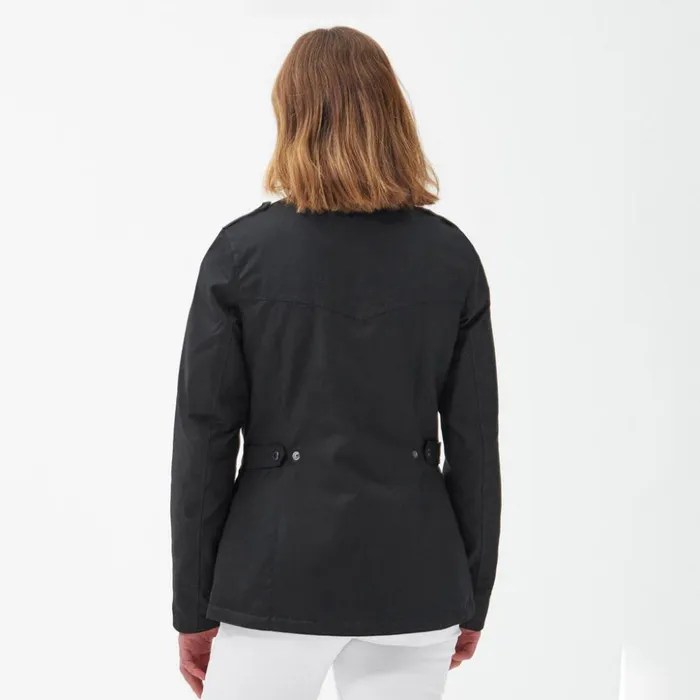 Jackets Women Orvis Barbour Winter Defence Waxed Cotton Jacket Black