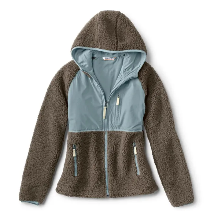 Jackets Women Orvis Mad River Sherpa Hooded Jacket Mushroom