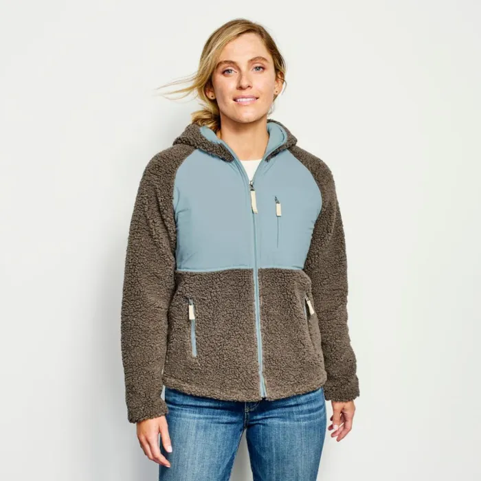 Jackets Women Orvis Mad River Sherpa Hooded Jacket Mushroom