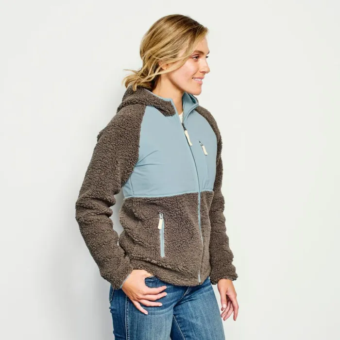 Jackets Women Orvis Mad River Sherpa Hooded Jacket Mushroom