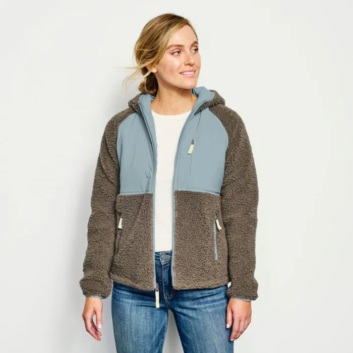 Jackets Women Orvis Mad River Sherpa Hooded Jacket Mushroom
