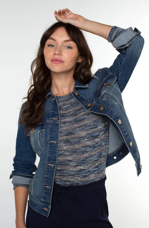 JEAN JACKETS Women Liverpool Los Angeles CLASSIC JEAN JACKET Town Crest