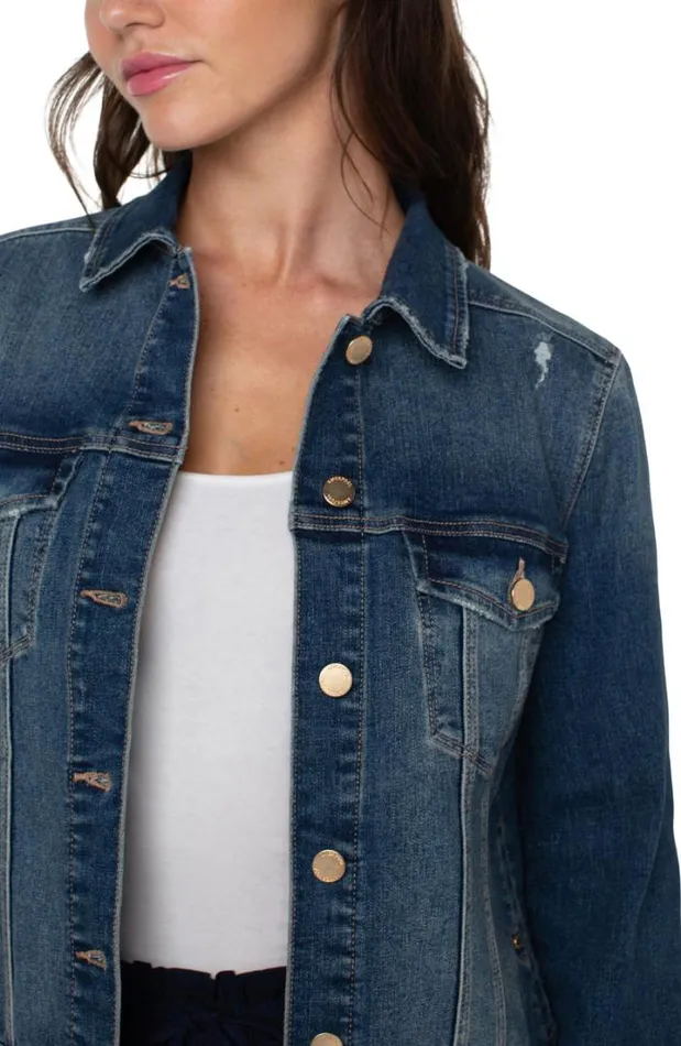 JEAN JACKETS Women Liverpool Los Angeles CLASSIC JEAN JACKET Town Crest