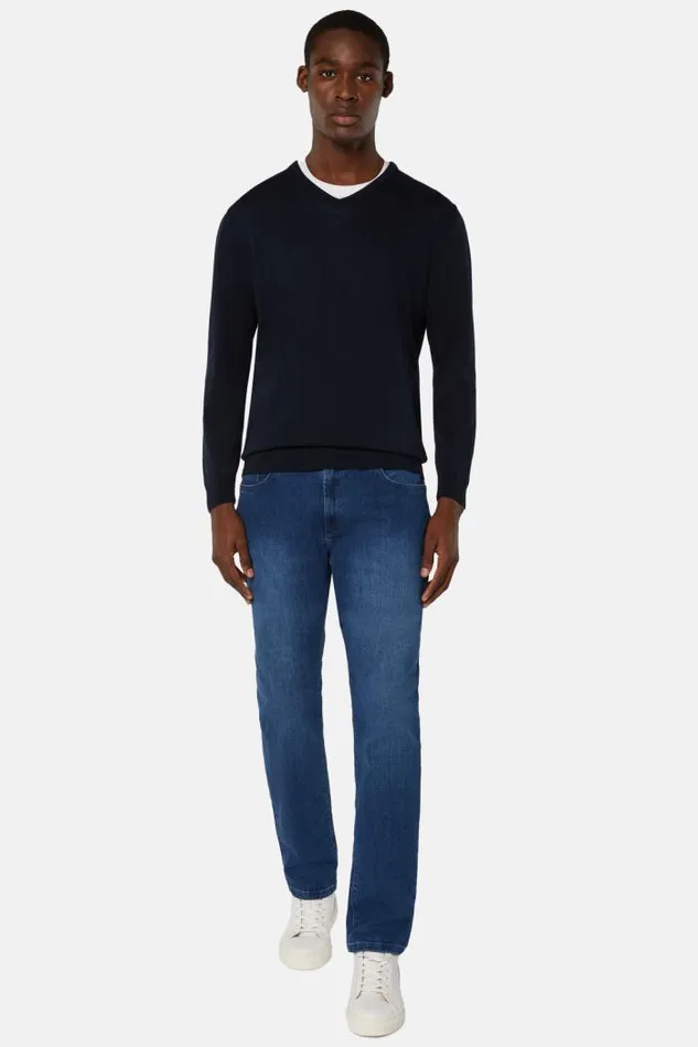 Jeans Men Boggi Milano Medium Blue Stretch Denim Jeans Indigo Jeans Men Boggi Milano Medium Blue Stretch Denim Jeans Indigo