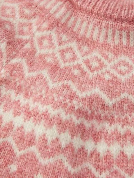 Jumpers and Knitwear Girls Joules Pink and Cream Fair Isle Jumper