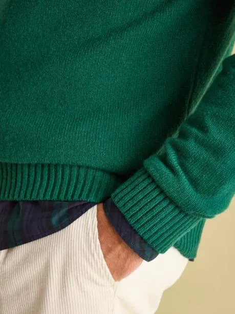 Jumpers and Knitwear Men Joules Green 100 Lambswool Quarter Zip Knitted Jumper