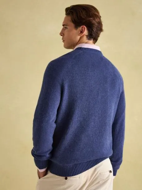 Jumpers and Knitwear Men Joules Navy 100 Lambswool Crew Neck Jumper