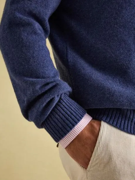 Jumpers and Knitwear Men Joules Navy 100 Lambswool Crew Neck Jumper