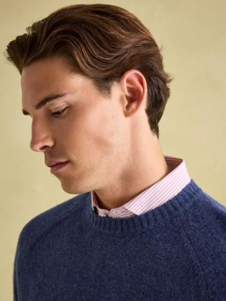 Jumpers and Knitwear Men Joules Navy 100 Lambswool Crew Neck Jumper