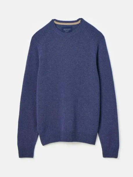 Jumpers and Knitwear Men Joules Navy 100 Lambswool Crew Neck Jumper