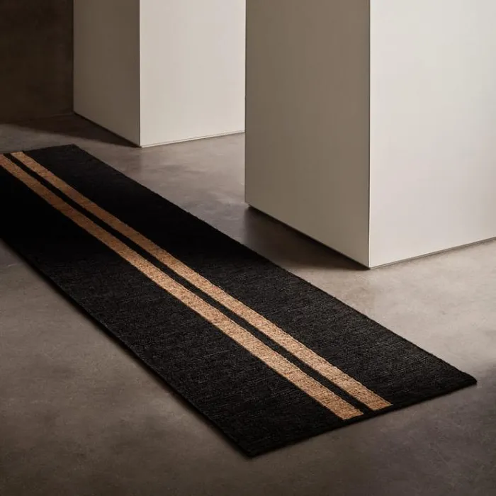 Jute Collection House James Perse Jute Runner 35FT X 14FT Charcoalnatural Stripe Jute Collection House James Perse Jute Runner 35FT X 14FT Charcoalnatural Stripe