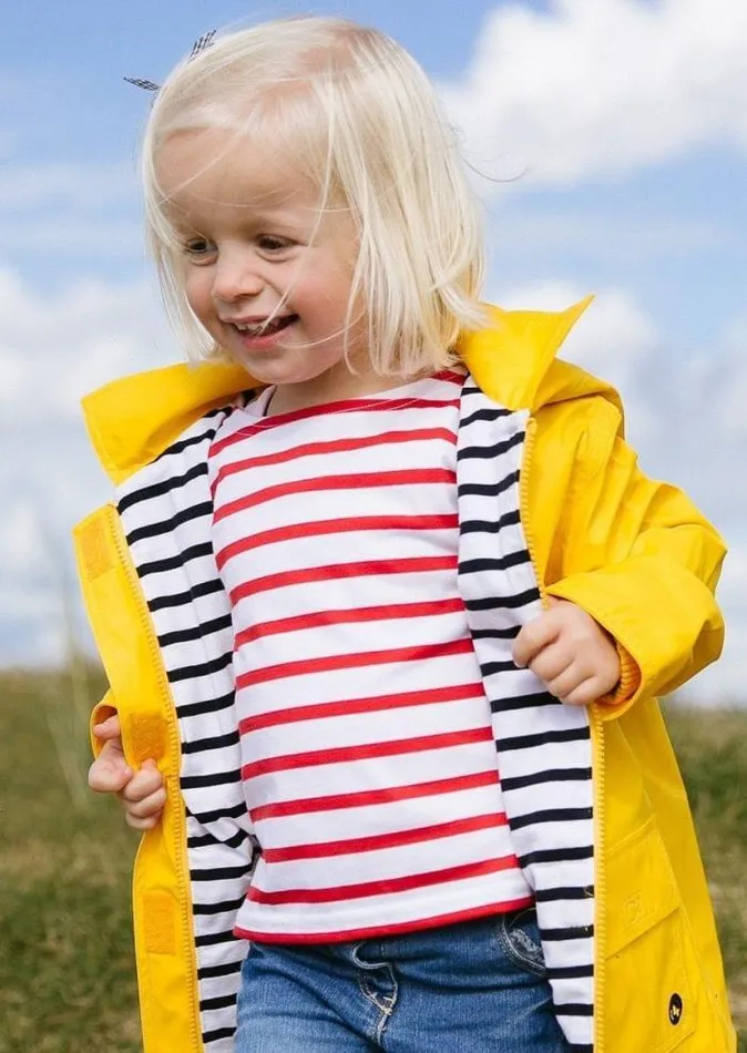 Kids Breton Striped Shirts Saint James MINQUIERS KIDS White Red