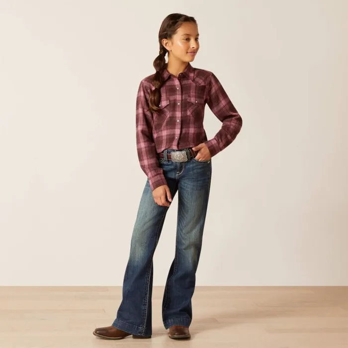 Kids Button Down Shirts Ariat Lucky Shirt Clove Brown Kids Button Down Shirts Ariat Lucky Shirt Clove Brown