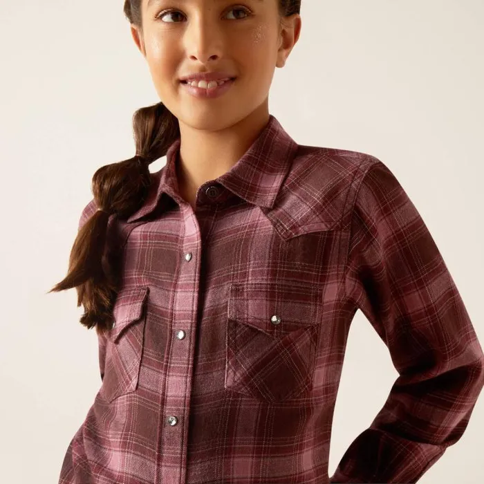 Kids Button Down Shirts Ariat Lucky Shirt Clove Brown Kids Button Down Shirts Ariat Lucky Shirt Clove Brown