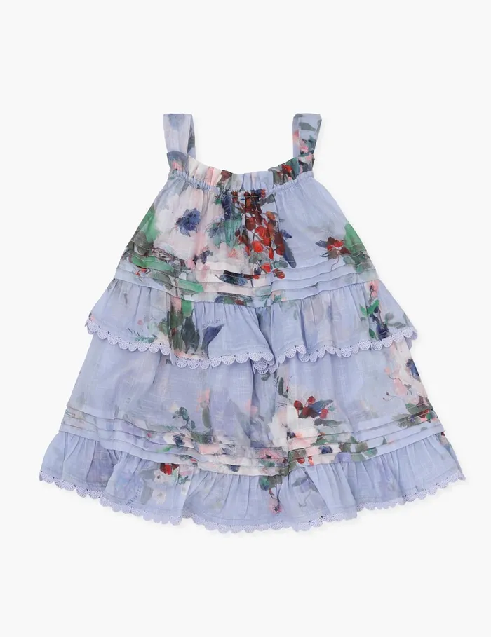 Kids Clothing Zimmermann Everley Swing Top Light Blue Watercolour Floral
