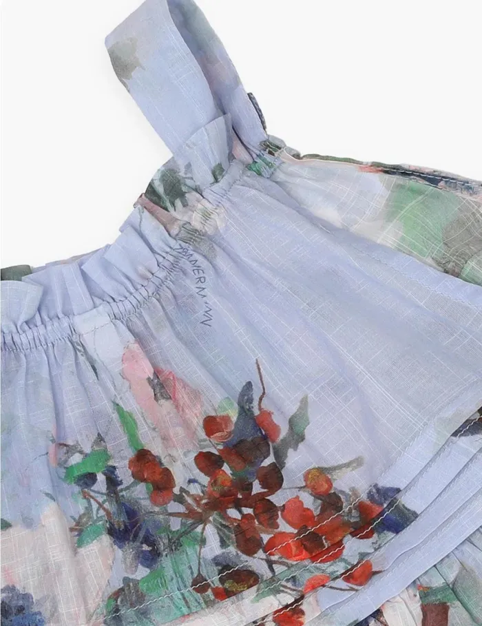 Kids Clothing Zimmermann Everley Swing Top Light Blue Watercolour Floral