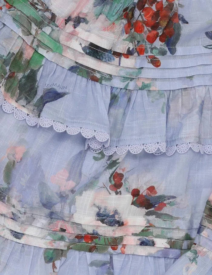 Kids Clothing Zimmermann Everley Swing Top Light Blue Watercolour Floral