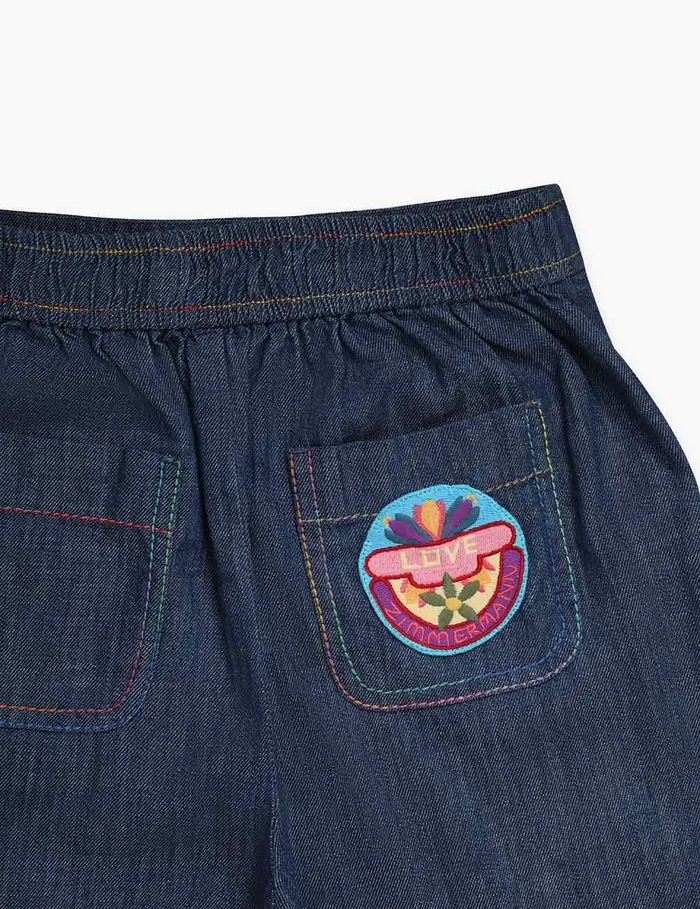 Kids Denim Zimmermann Ottie Denim Pant Blue Lagoon