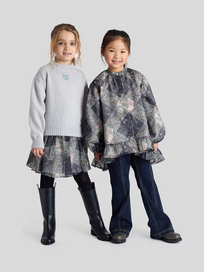 Kids Etro Trousers Shorts And Skirts Topstitched Jeans For Children Navy Blue Kids Etro Trousers Shorts And Skirts Topstitched Jeans For Children Navy Blue